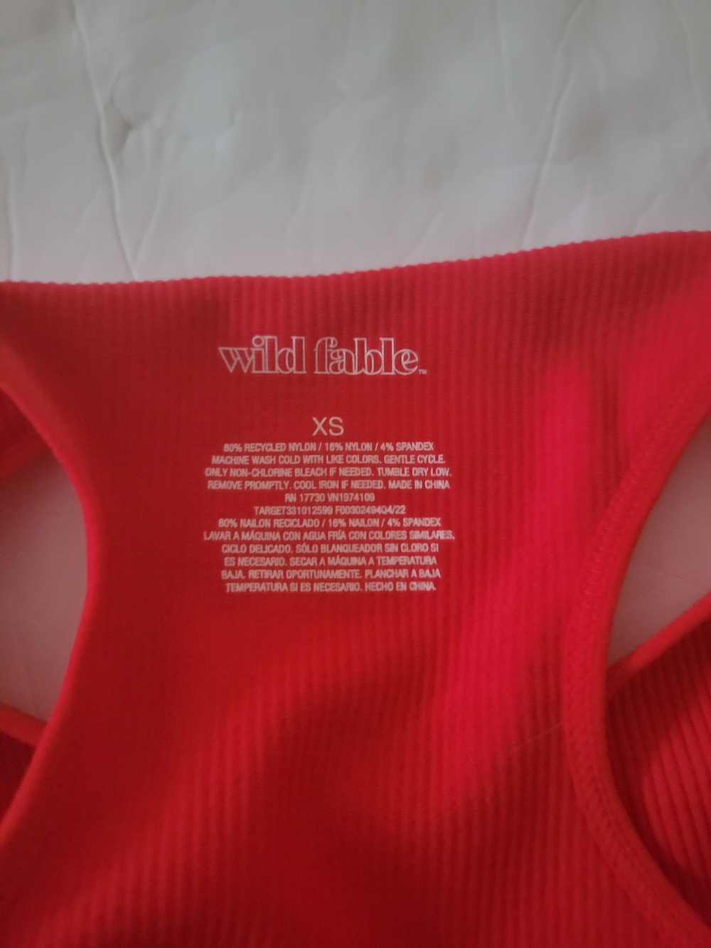 Red Ribbed Crop Top - Picture 6 of 7